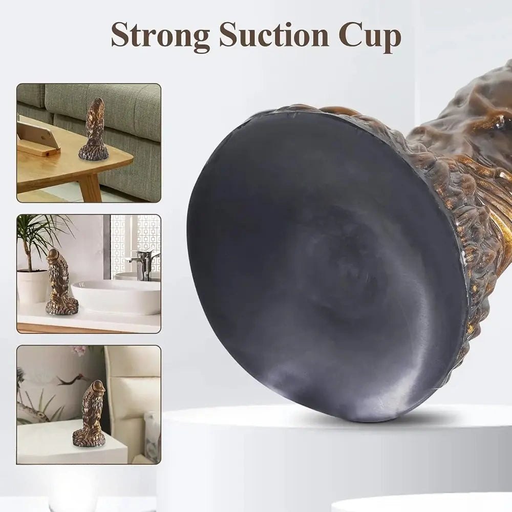 Brown textured fantasy silicone dildo, photo 5