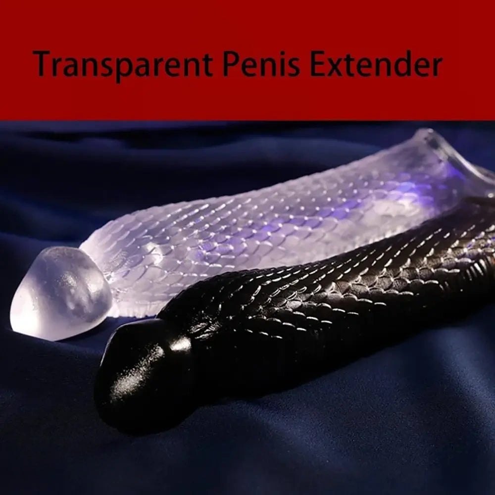 Clear textured hollow pvc penis sleeve