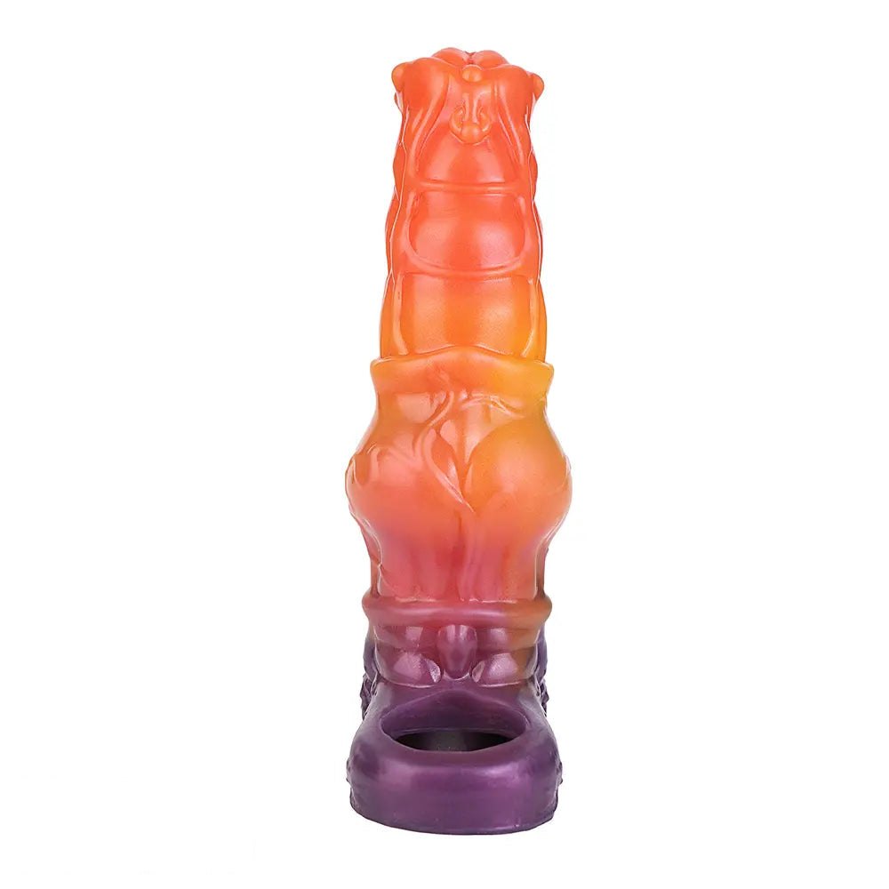 Orange textured silicone penis sleeve, photo 10