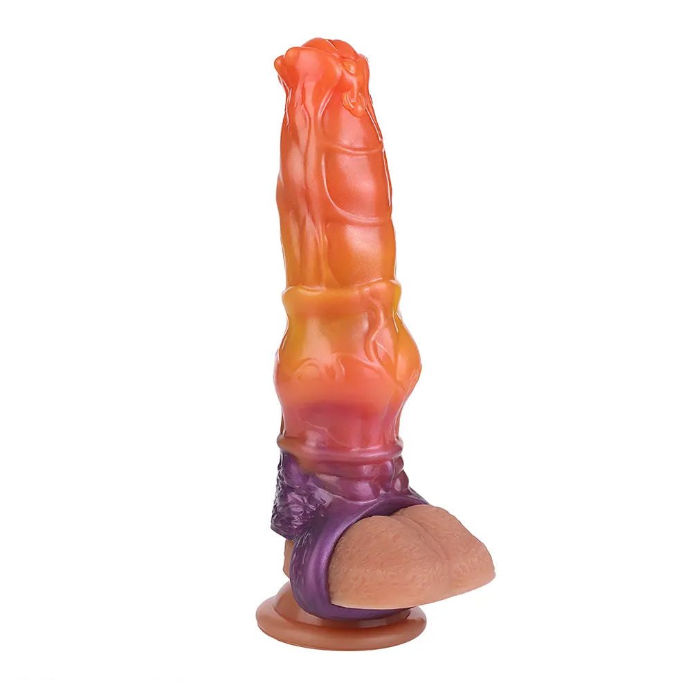 Orange textured silicone penis sleeve, photo 12
