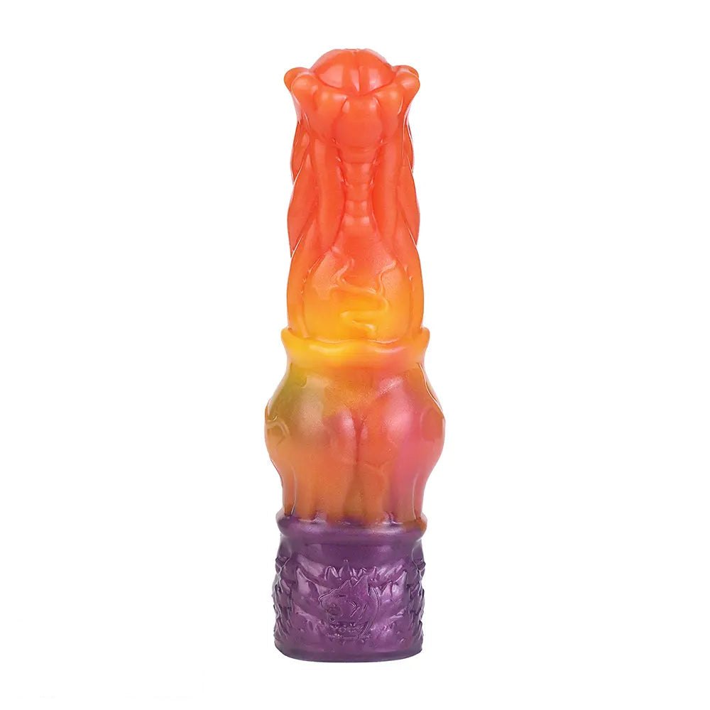 Orange textured silicone penis sleeve, photo 13
