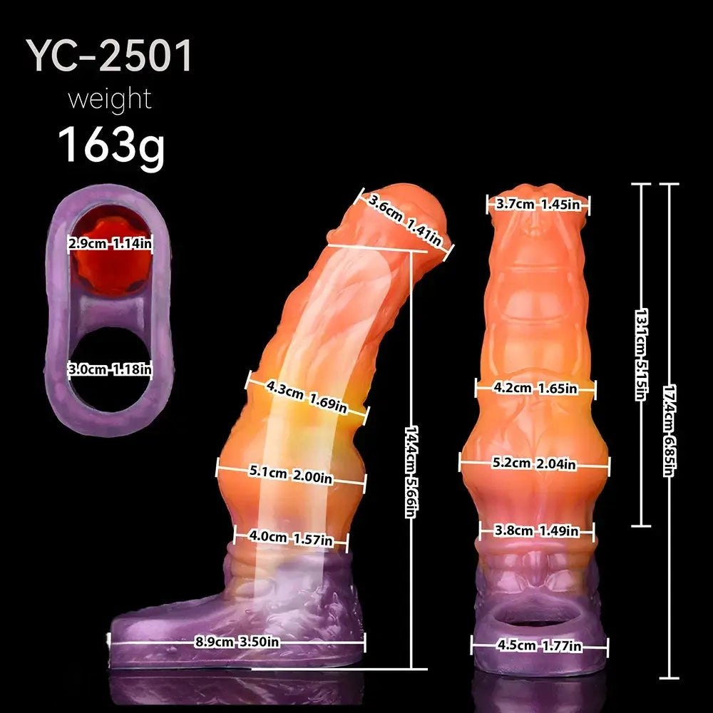 Orange textured silicone penis sleeve, photo 5