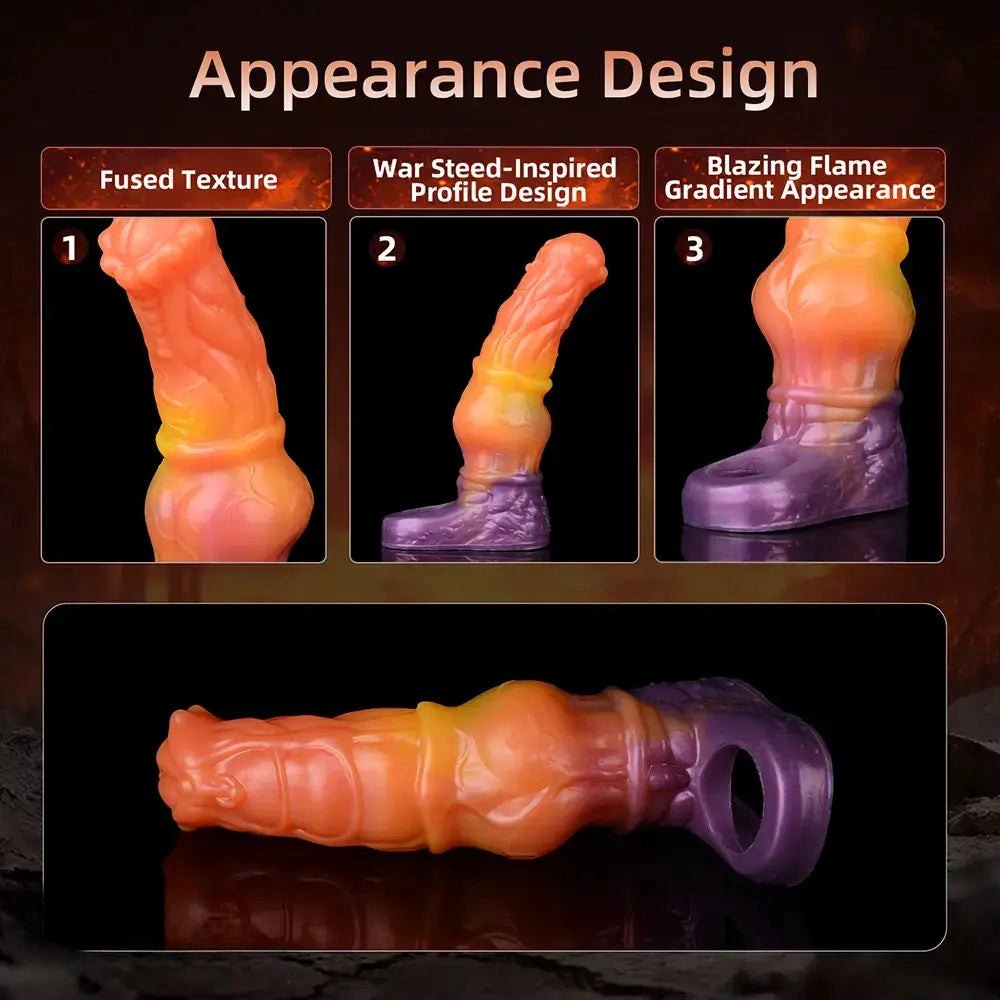 Orange textured silicone penis sleeve, photo 6