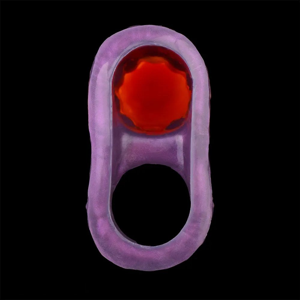 Orange textured silicone penis sleeve, photo 7