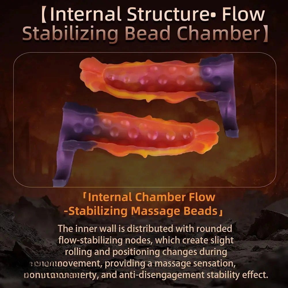 Orange textured silicone penis sleeve, photo 8