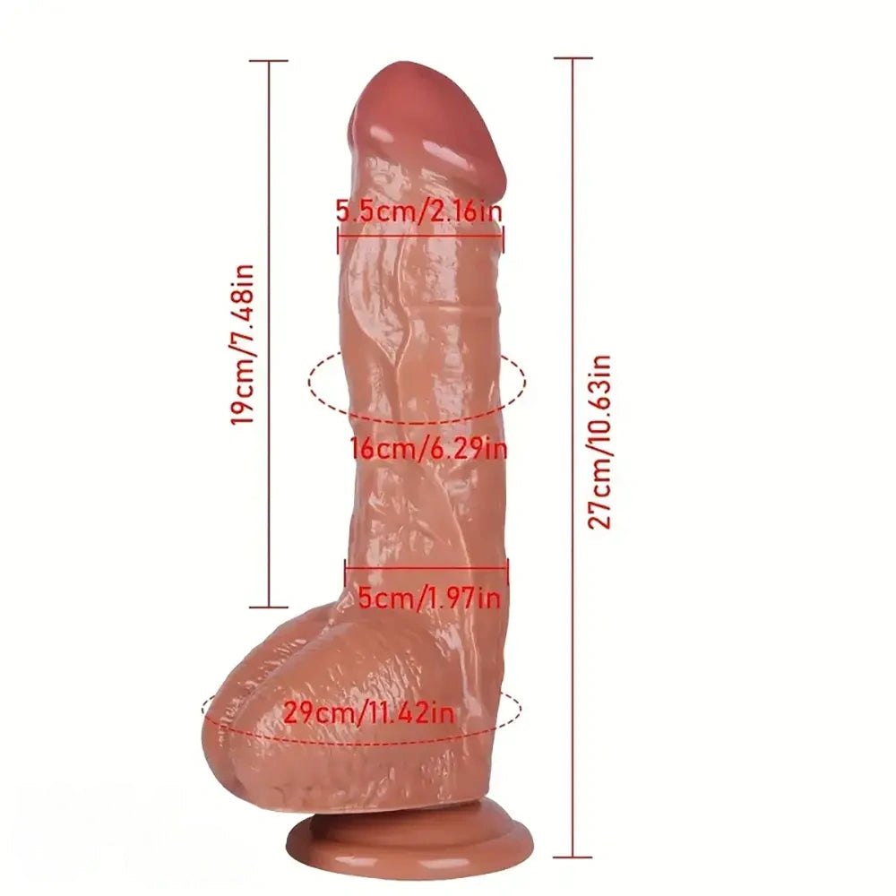 Brown textured realistic PVC dildo, photo 4