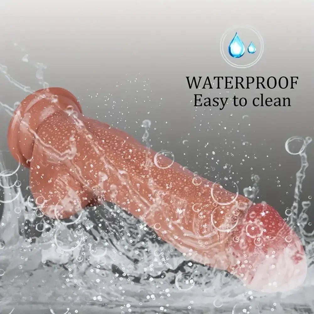 Brown textured realistic PVC dildo, photo 6