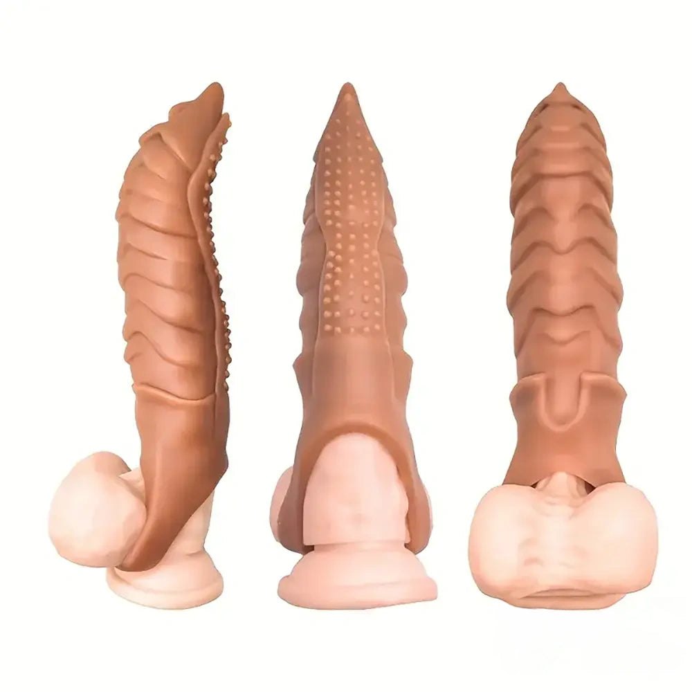 Textured ridged fantasy dildo, photo 1