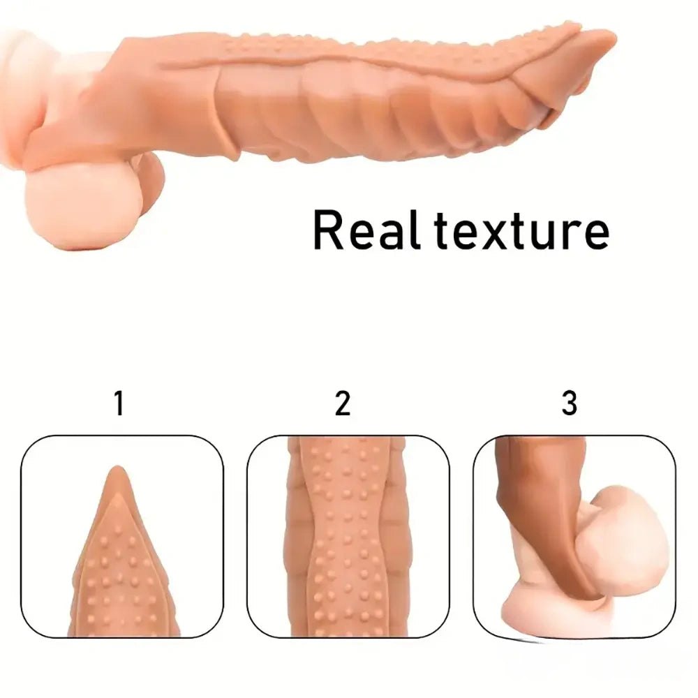 Textured ridged fantasy dildo, photo 8