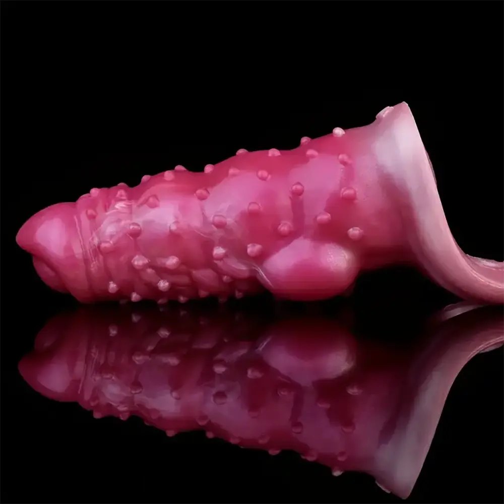C textured silicone penis extension sleeve