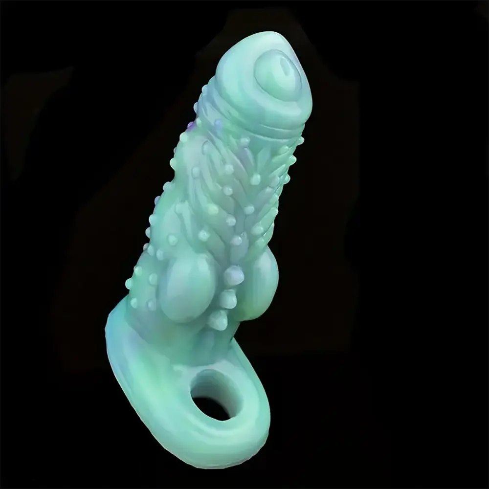 Textured silicone penis extension sleeve, photo 1