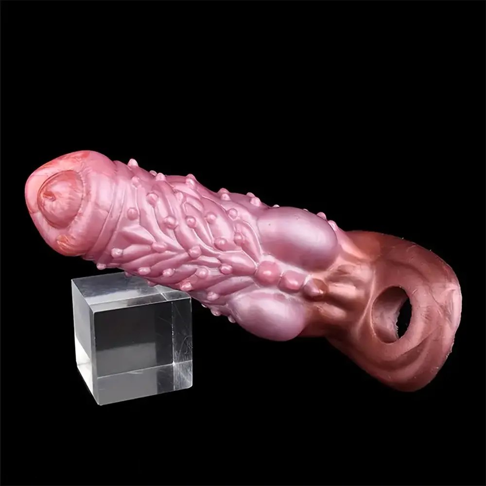 Textured silicone penis extension sleeve, photo 4