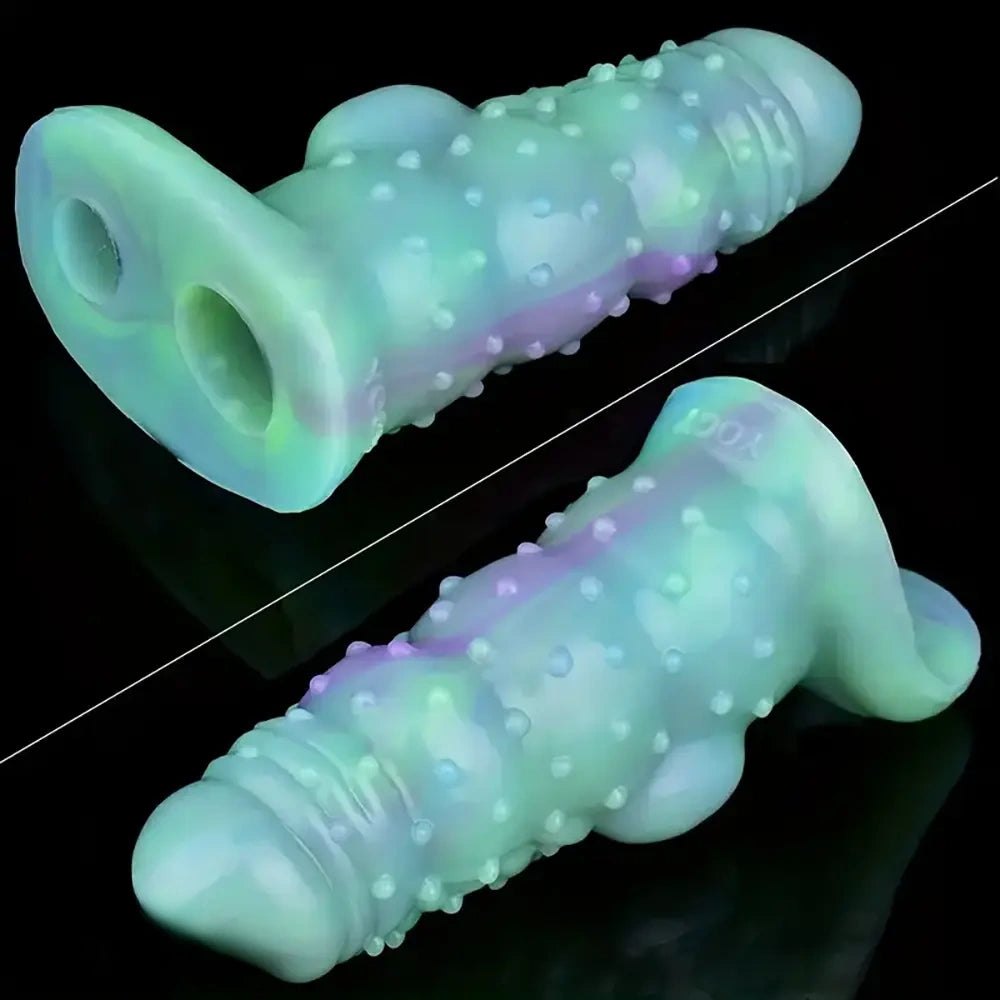 Textured silicone penis extension sleeve, photo 7