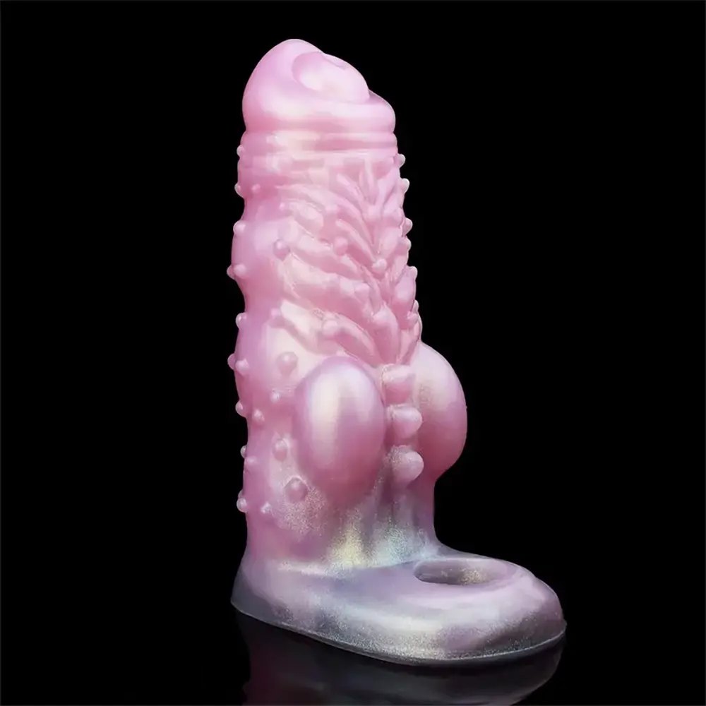 Textured silicone penis extension sleeve, photo 9