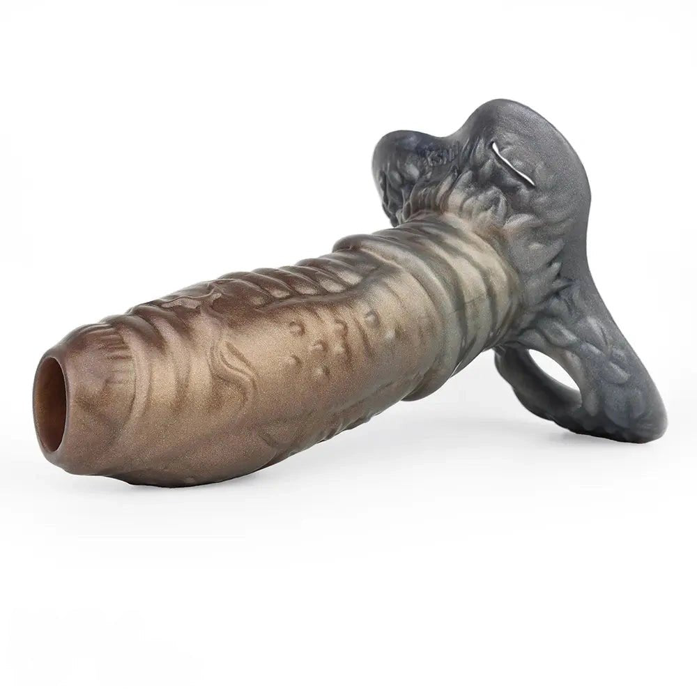 Textured silicone strap-on dildo, photo 10
