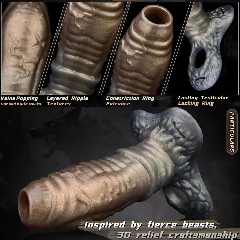 Textured silicone strap-on dildo, photo 4