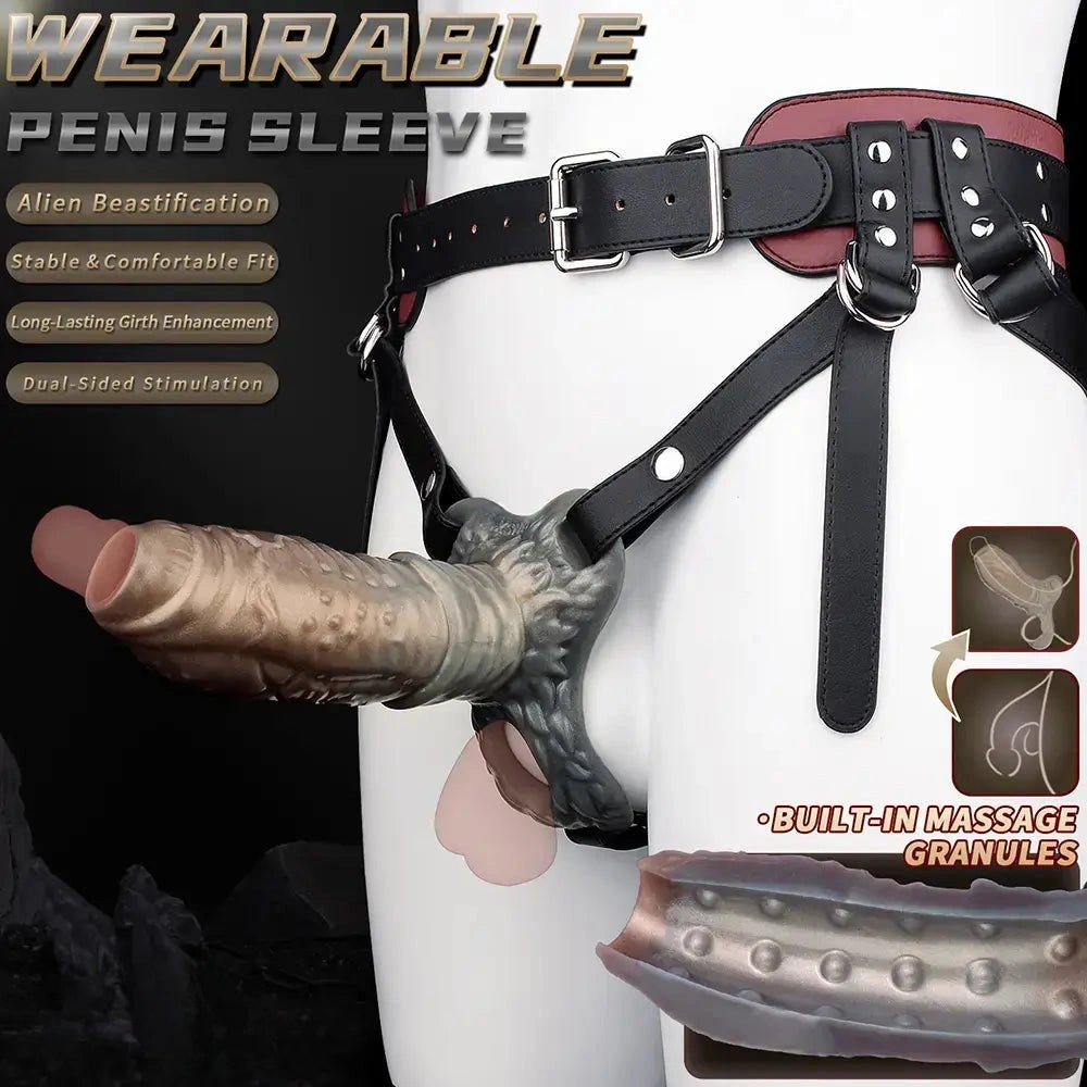 Textured silicone strap-on dildo, photo 8