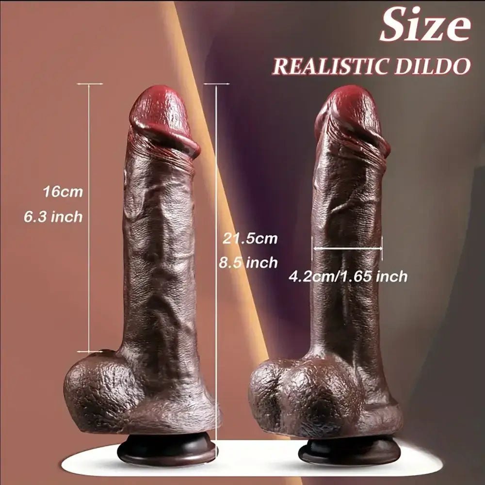 Brown textured silicone suction cup dildo, photo 5