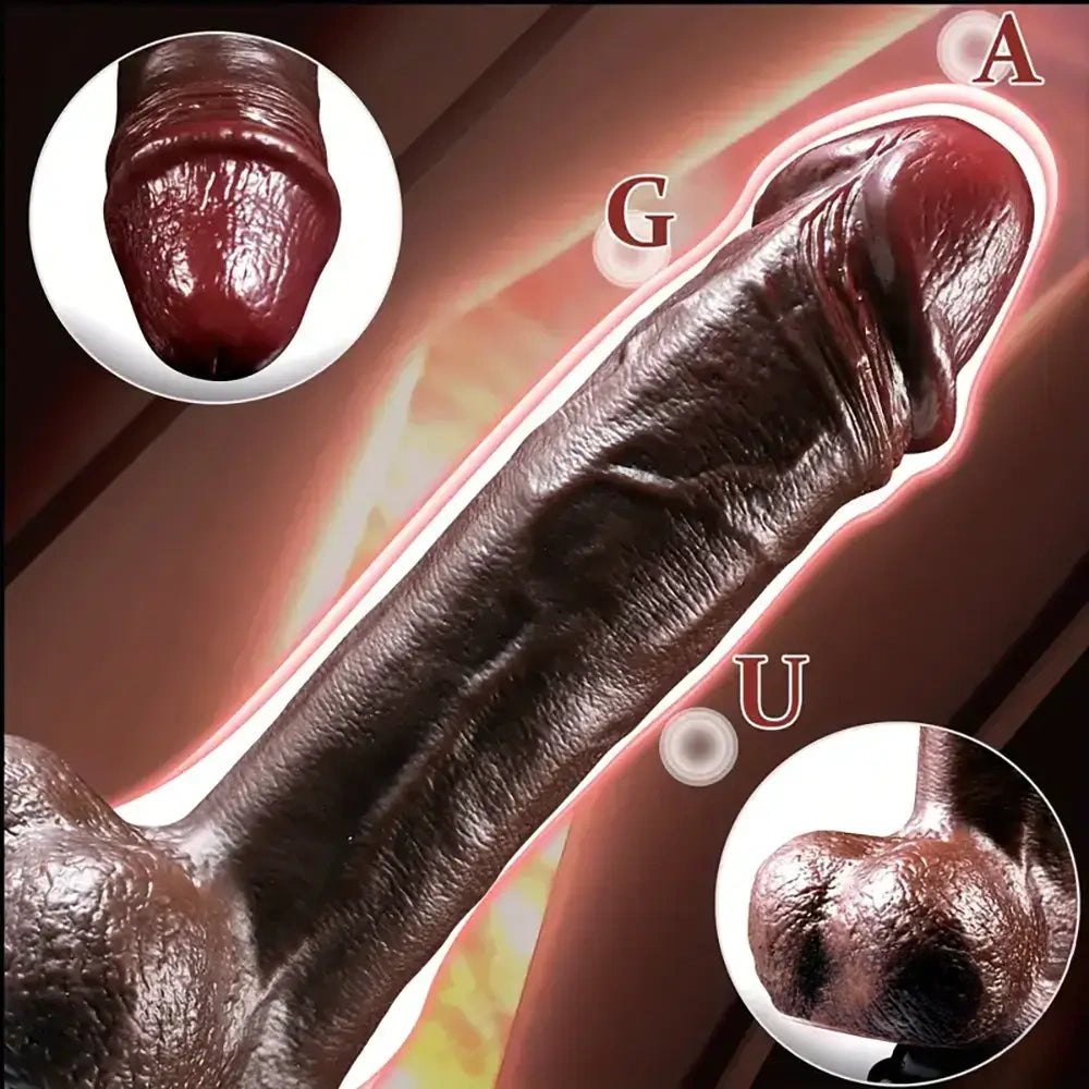 Brown textured silicone suction cup dildo, photo 8