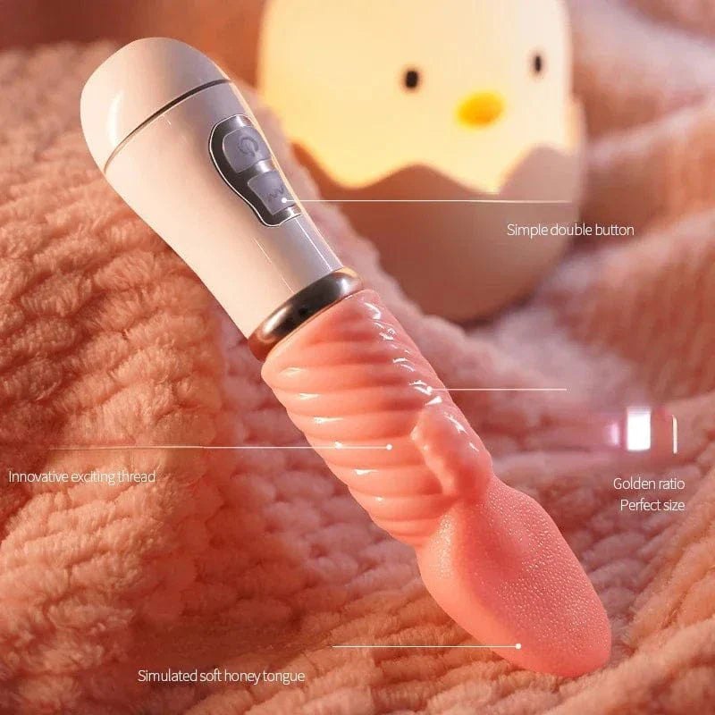 Flesh-tone textured tongue vibrator, photo 2