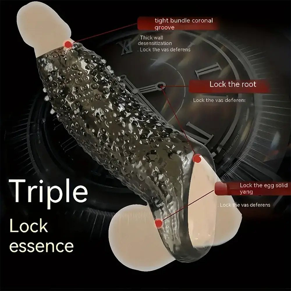 Translucent textured tpe cock sleeve with raised bumps, photo 1
