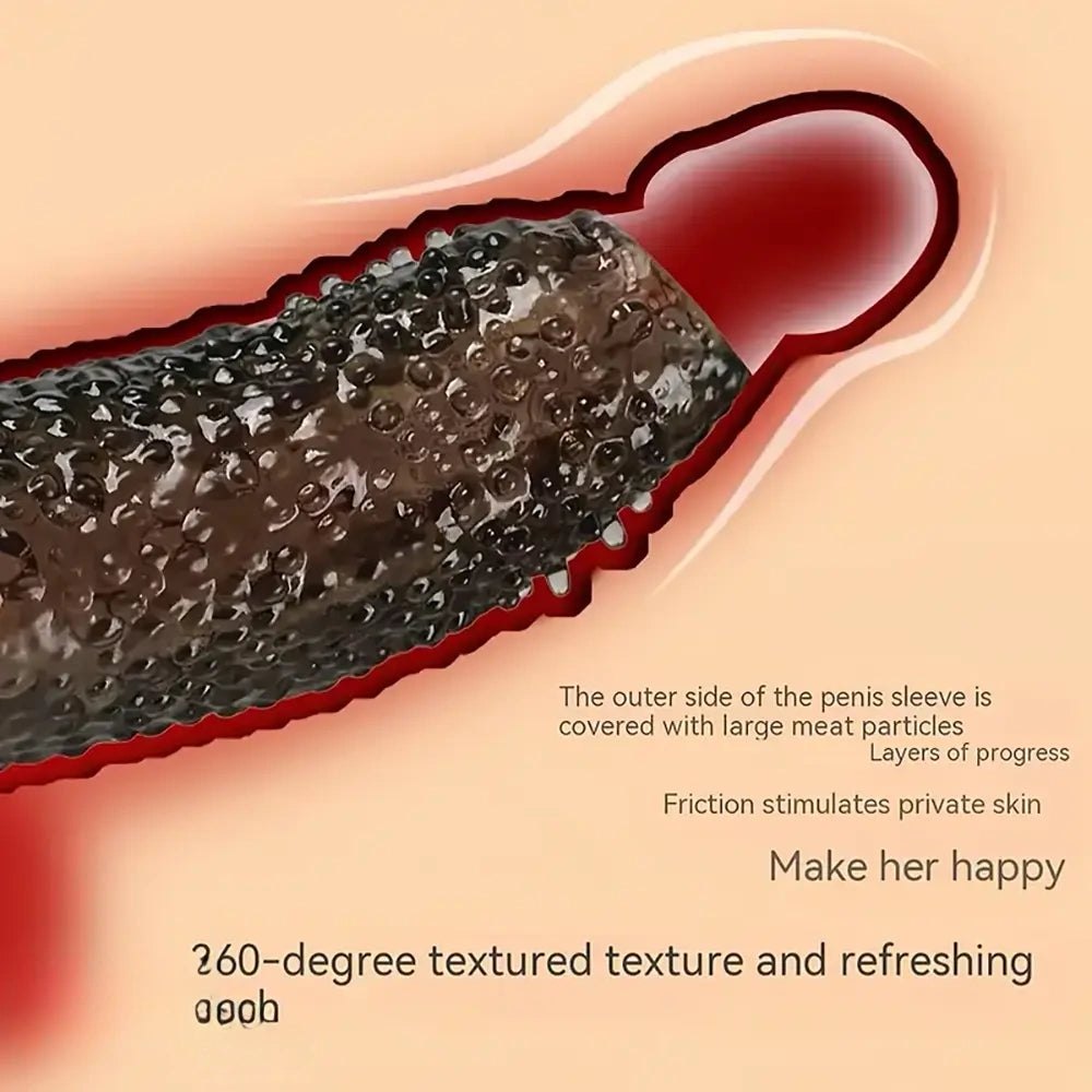 Translucent textured tpe cock sleeve with raised bumps, photo 2