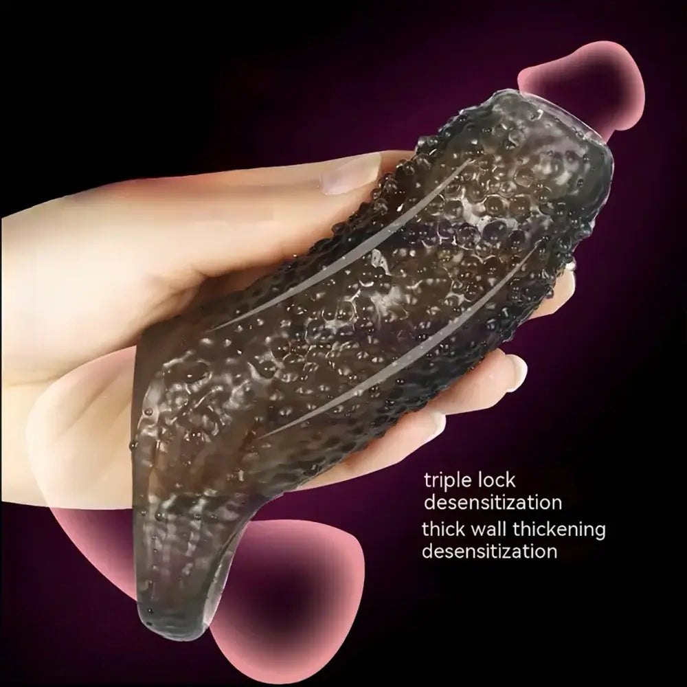 Translucent textured tpe cock sleeve with raised bumps, photo 3