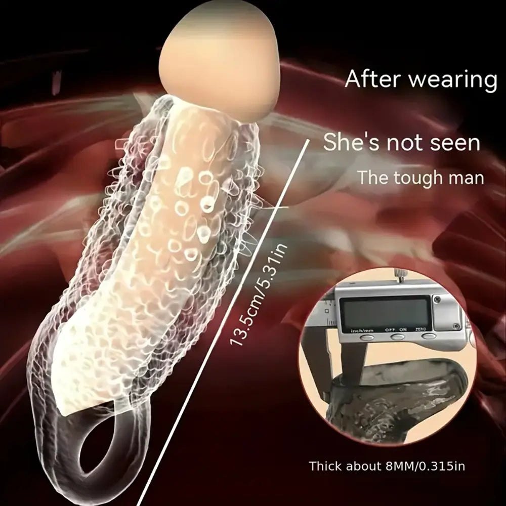 Translucent textured tpe cock sleeve with raised bumps, photo 5