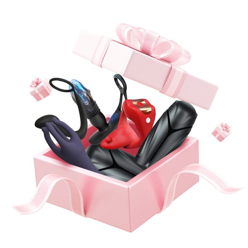 Pink surprise gift box with assorted adult toys, photo 1