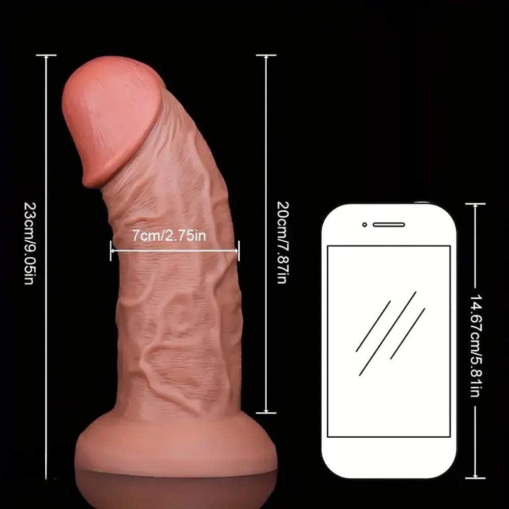 Brown thick ball-free silicone dildo, photo 2