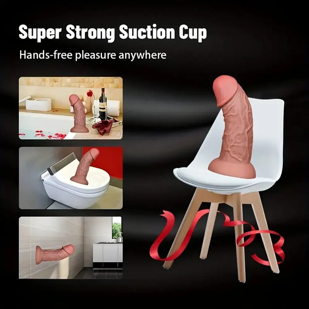 Brown thick ball-free silicone dildo, photo 3