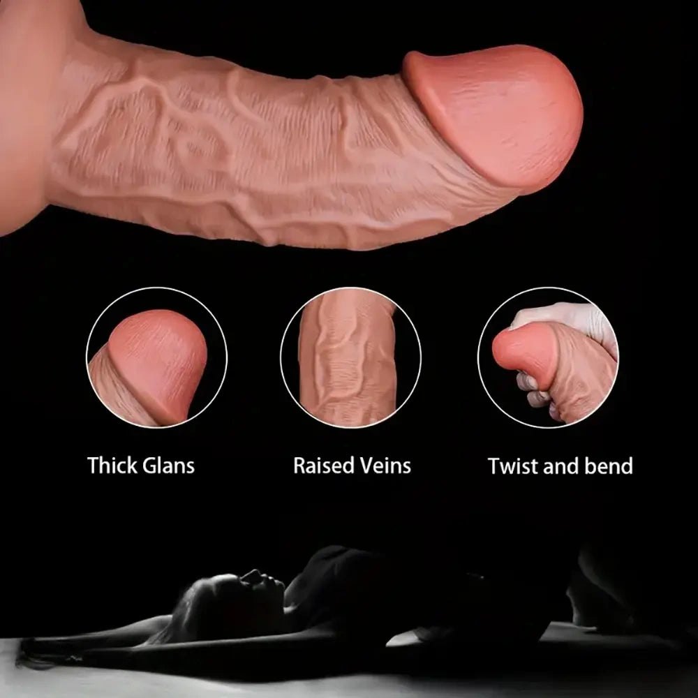Brown thick ball-free silicone dildo, photo 4