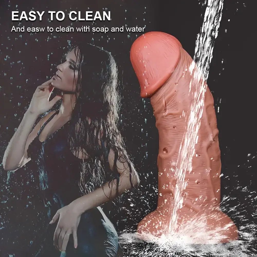 Brown thick ball-free silicone dildo, photo 6