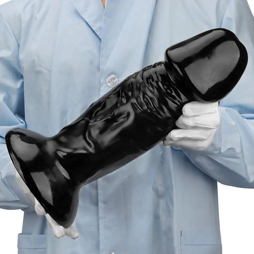 Black realistic dildo with suction cup base, photo 6