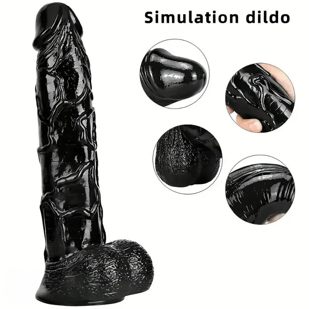 Black realistic PVC dildo, photo 2