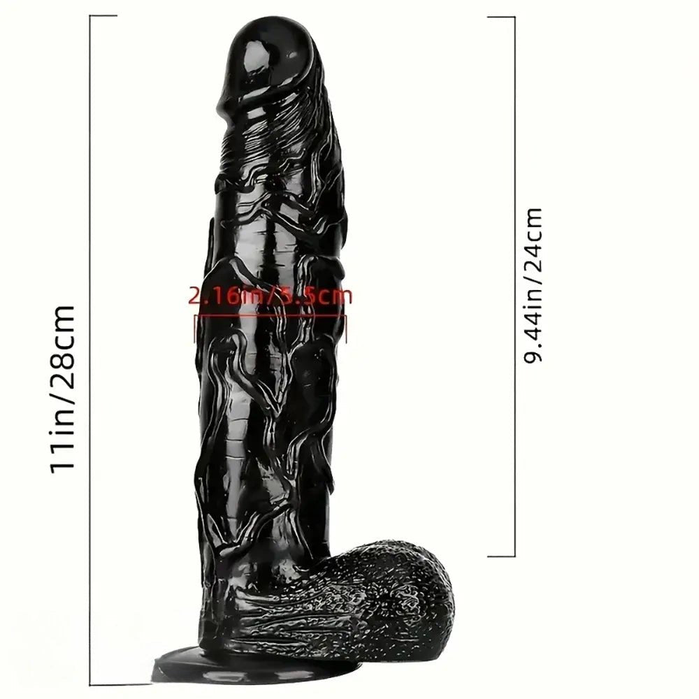 Black realistic PVC dildo, photo 3