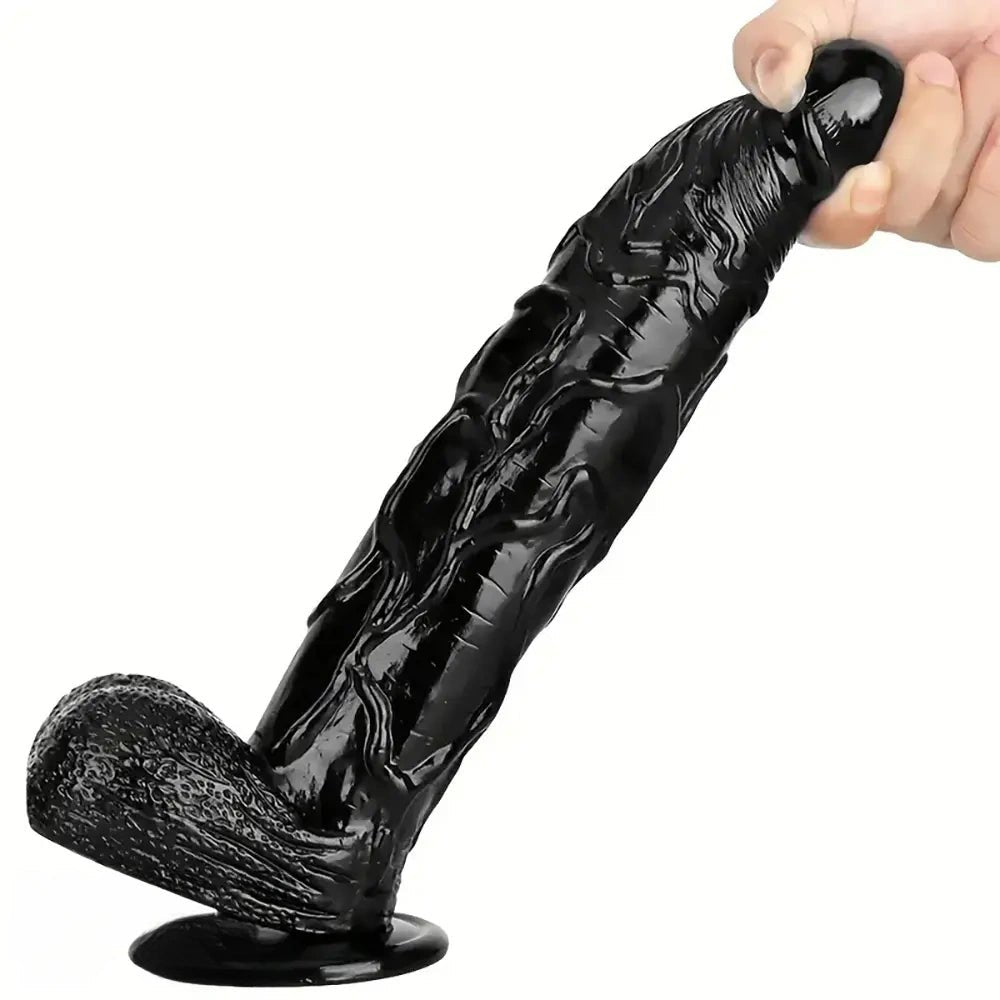 Black realistic PVC dildo, photo 5