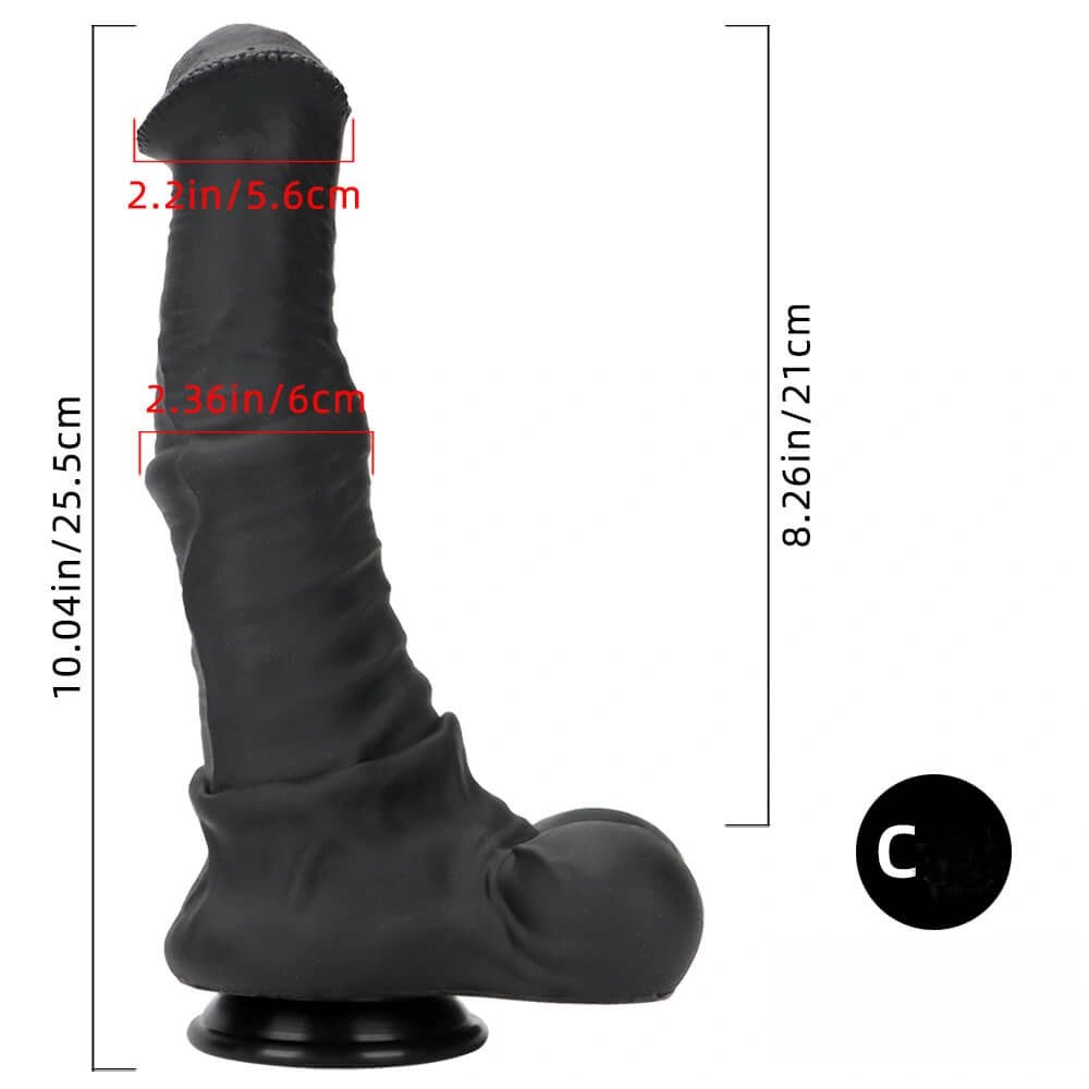 Black silicone suction cup dildo, photo 10