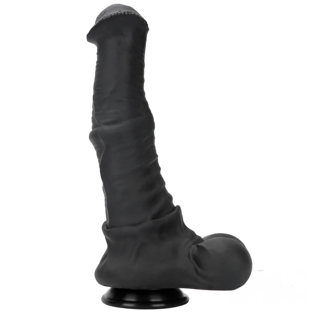 Black silicone suction cup dildo, photo 12