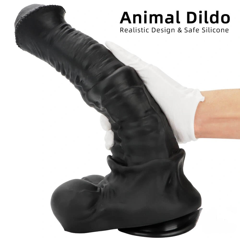 Black silicone suction cup dildo, photo 2