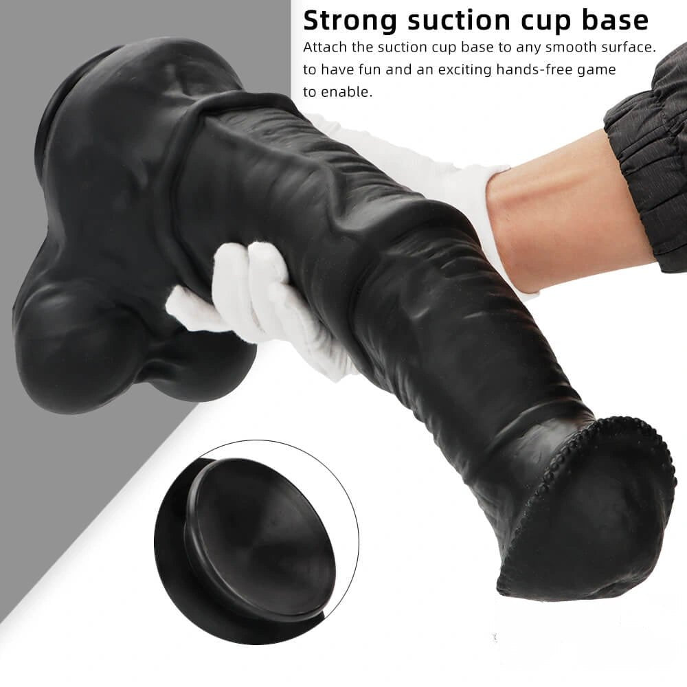 Black silicone suction cup dildo, photo 4