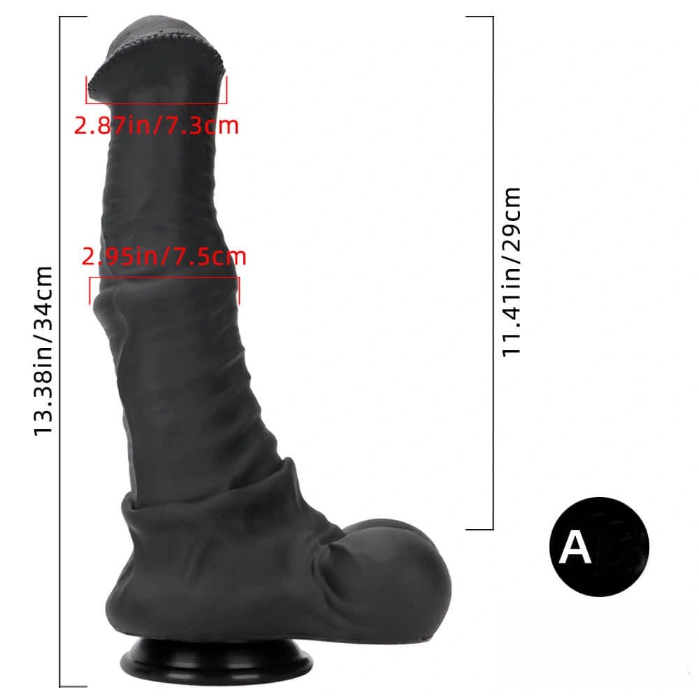 Black silicone suction cup dildo, photo 8