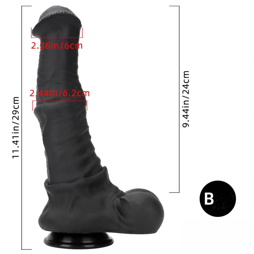 Black silicone suction cup dildo, photo 9