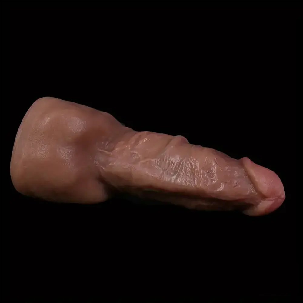 Brown thick silicone suction cup dildo, photo 6