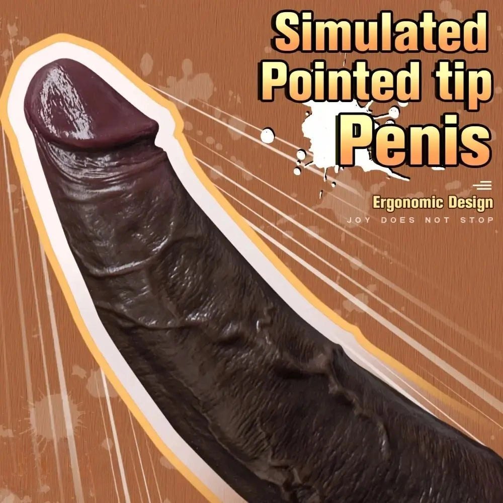 Coffee silicone realistic dildo, photo 12