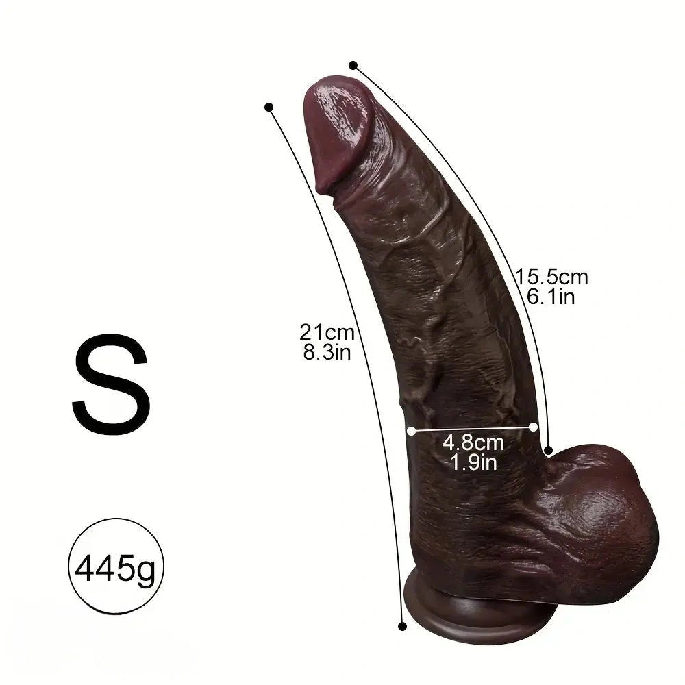 Coffee silicone realistic dildo, photo 7