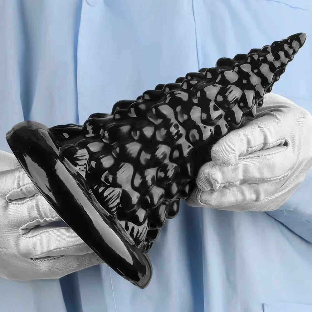 Black textured cone anal expansion plug, photo 12