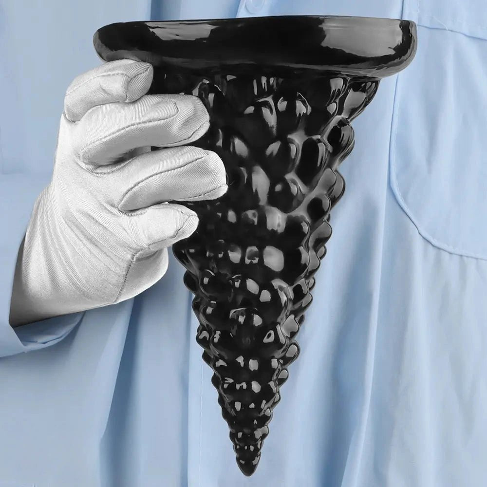 Black textured cone anal expansion plug, photo 13