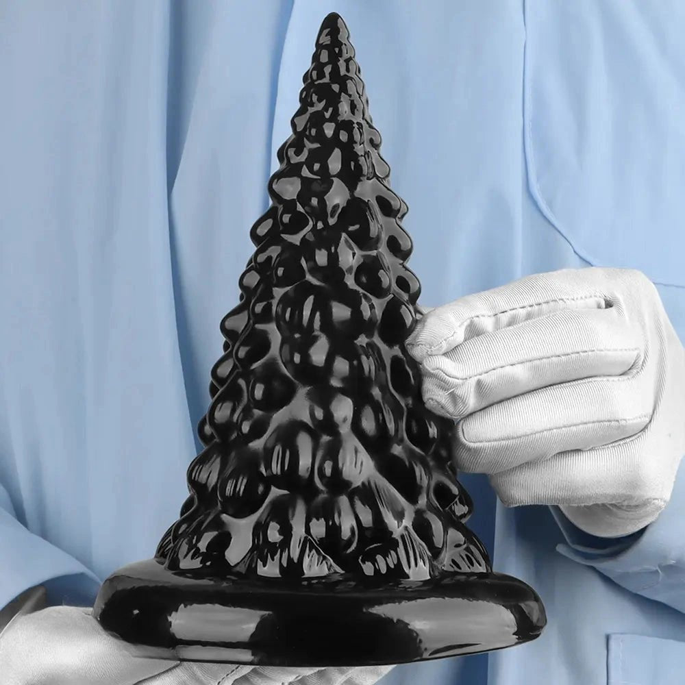 Black textured cone anal expansion plug, photo 4
