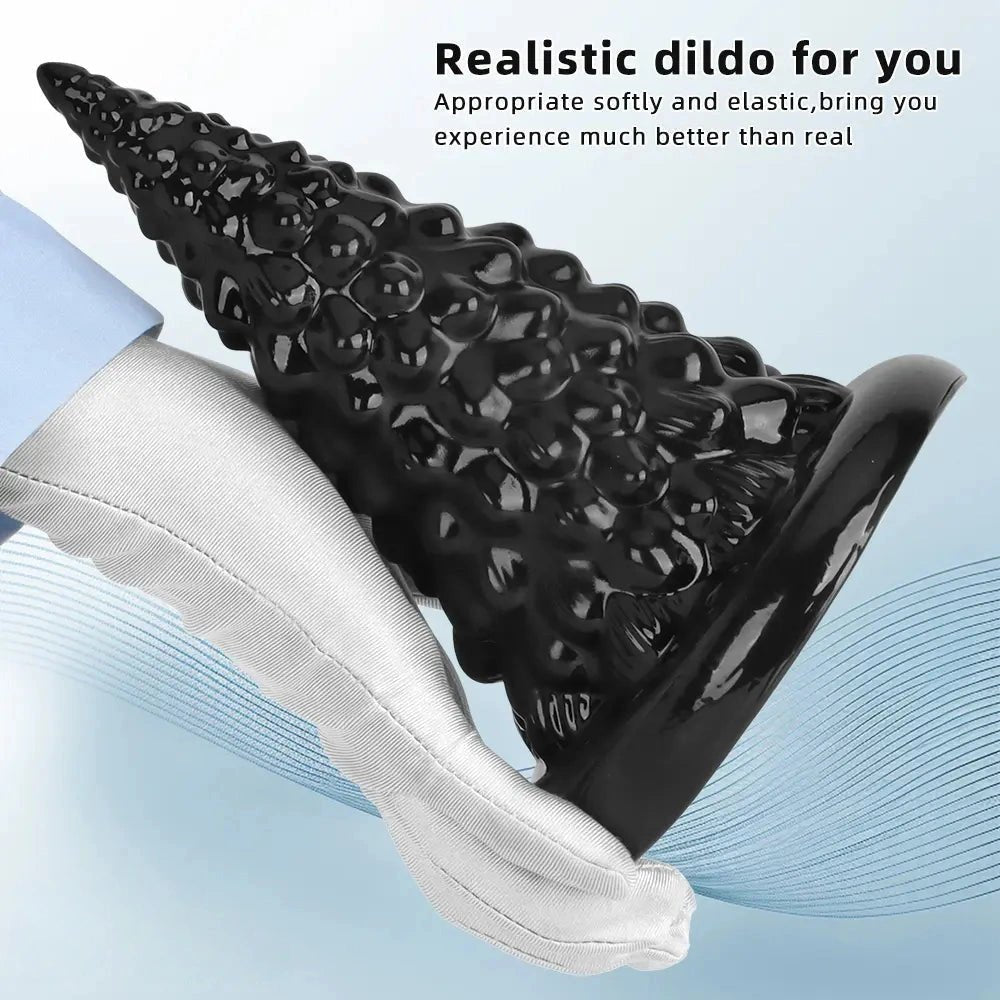 Black textured cone anal expansion plug, photo 5